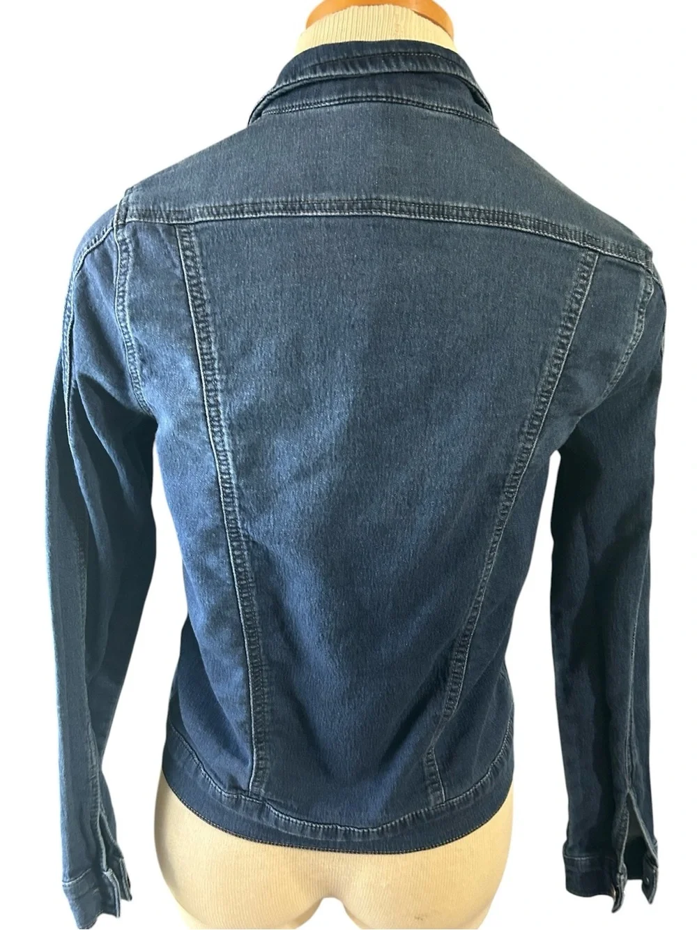 Buffalo David Bitton Stretch Denim Jacket Small Dark Wash Western Trucker